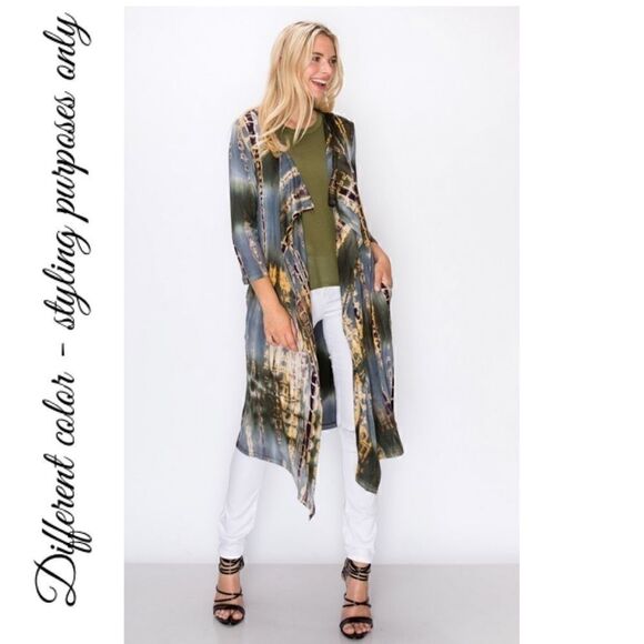 NWT Coin 1804 Tie Dye Waterfall Kimono -- L - Picture 4 of 12